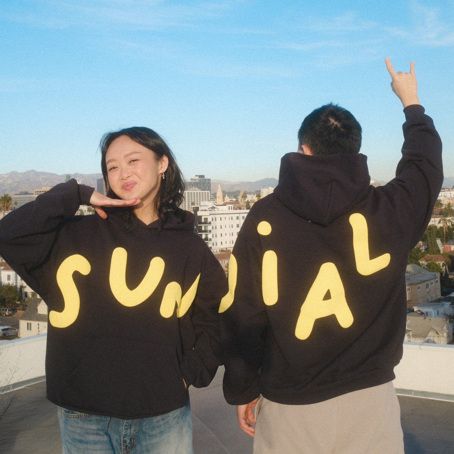 sundial puff logo hoodie